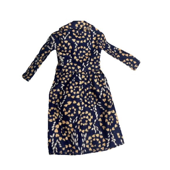 Other - Vintage MEGO Grandma Esther The Waltons Dress Outfit 1974 Navy Blue Gold Hearts